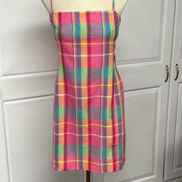 white christmas dresses Madras Checks Ruffle Woven Dress – The Little Red Planet main image 0